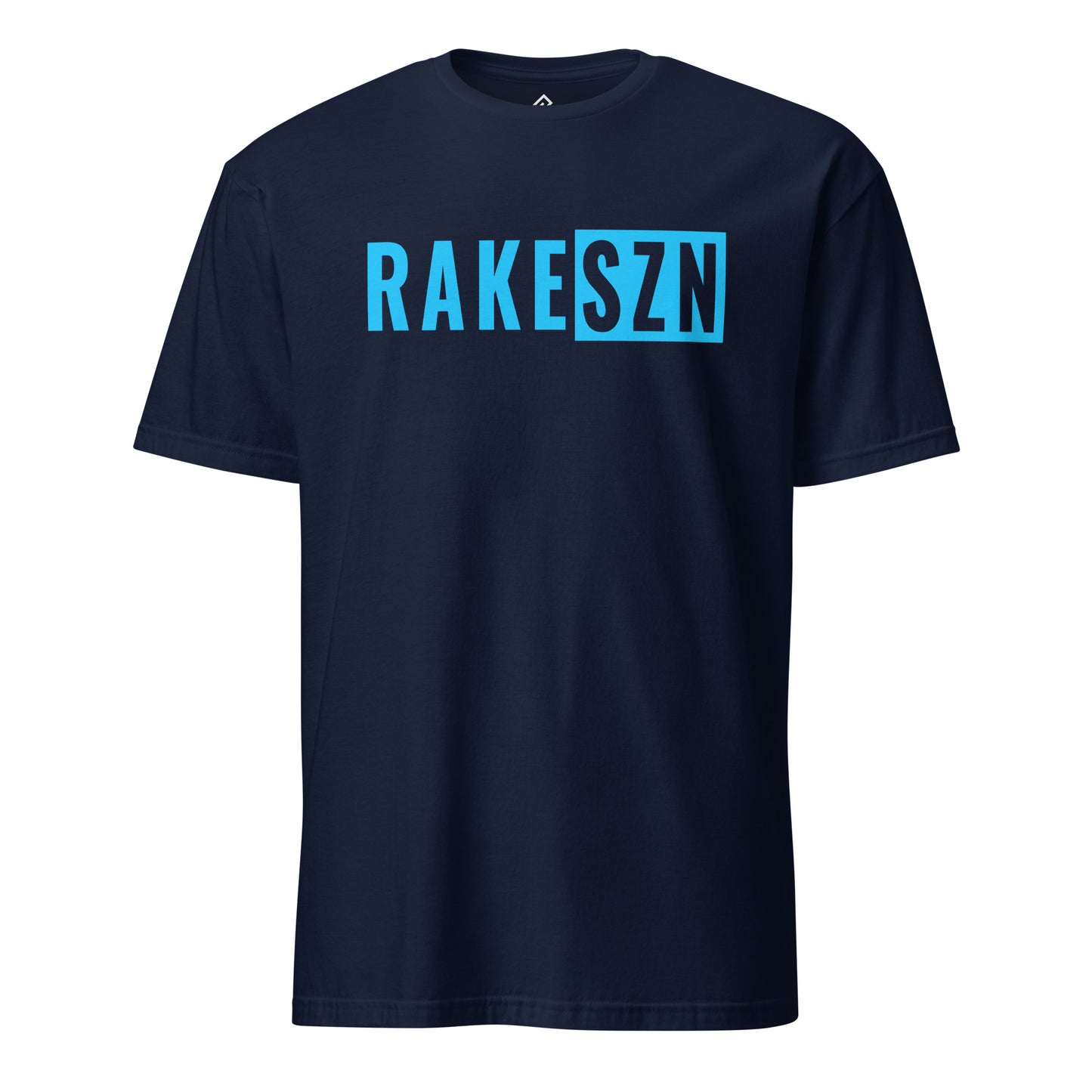 Navy RAKE SZN premium baseball tee by Rake City.